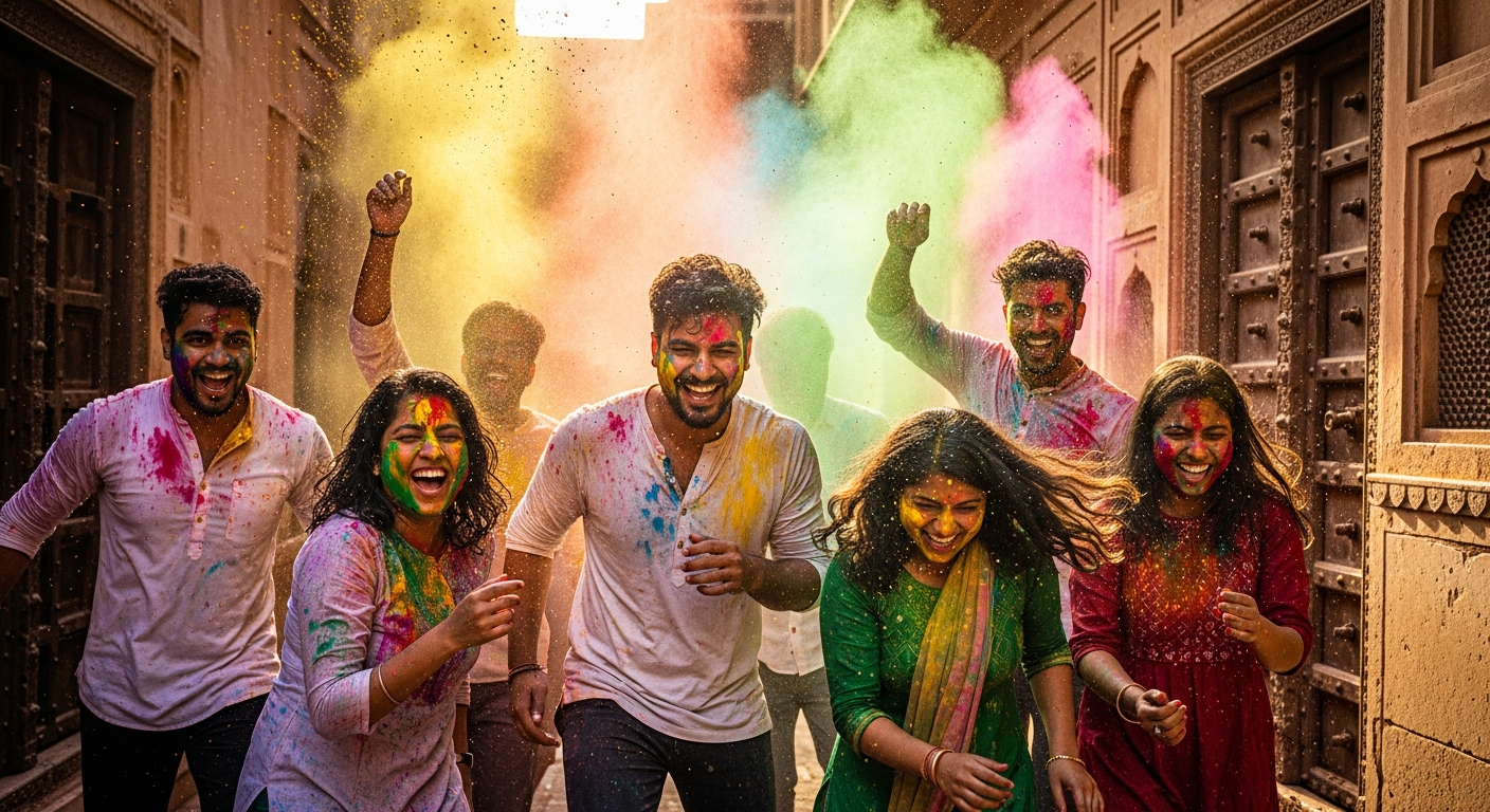 Creative Holi Photos: 12 AI Prompts & Pro Tips