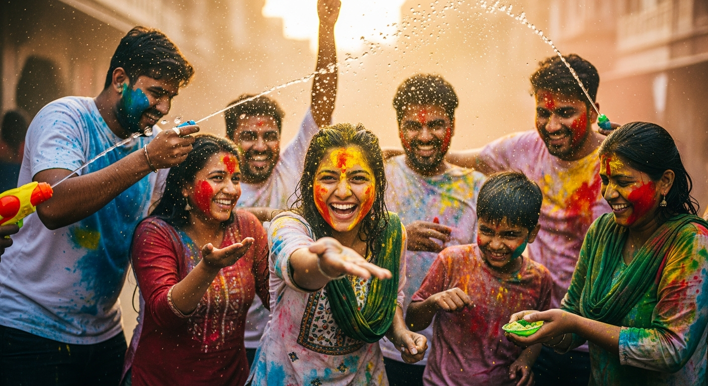 Holi 2026 Midjourney Prompts: Vibrant Art!