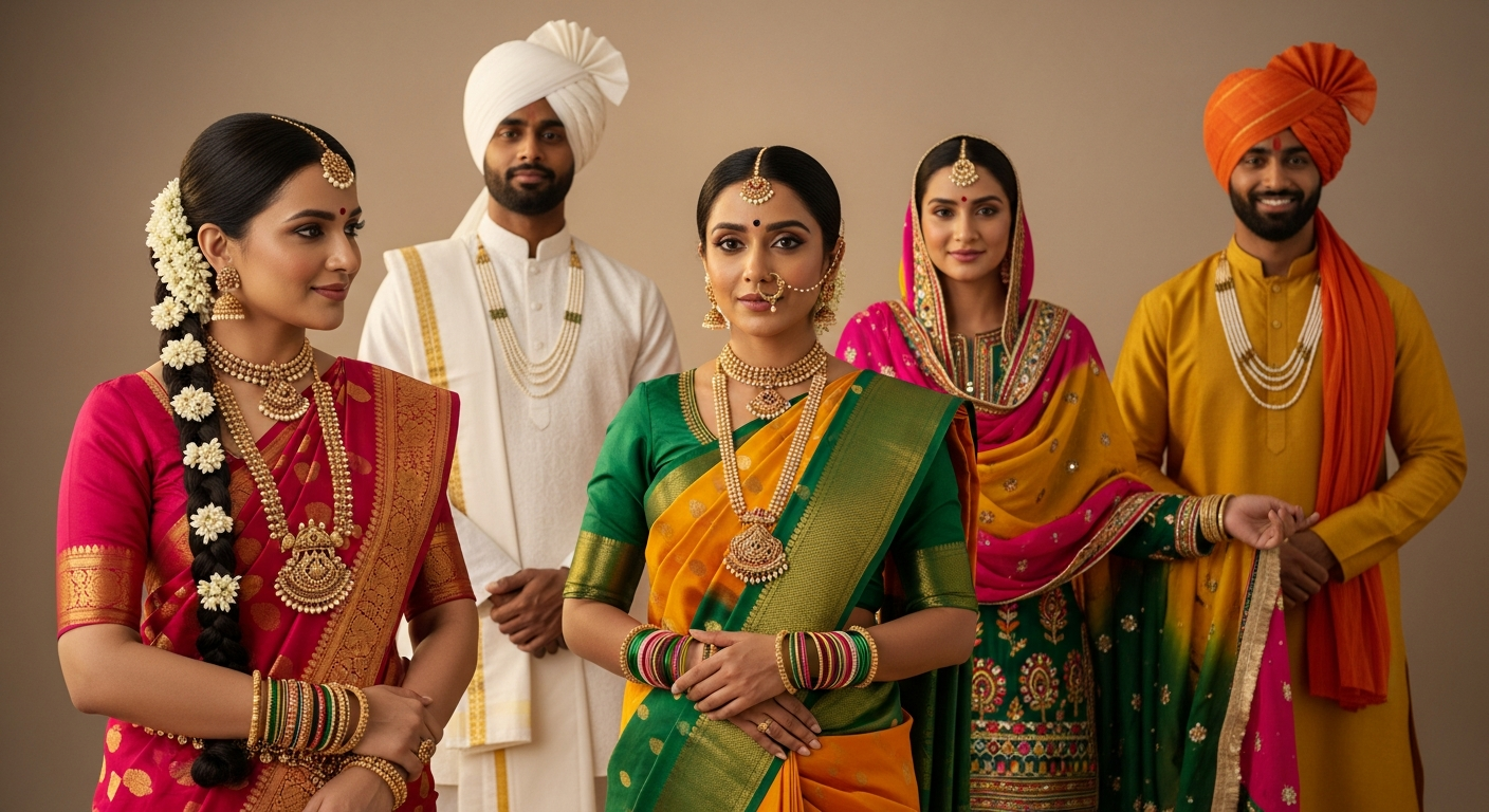 Ugadi, Gudi Padwa, Baisakhi Attire AI Prompts